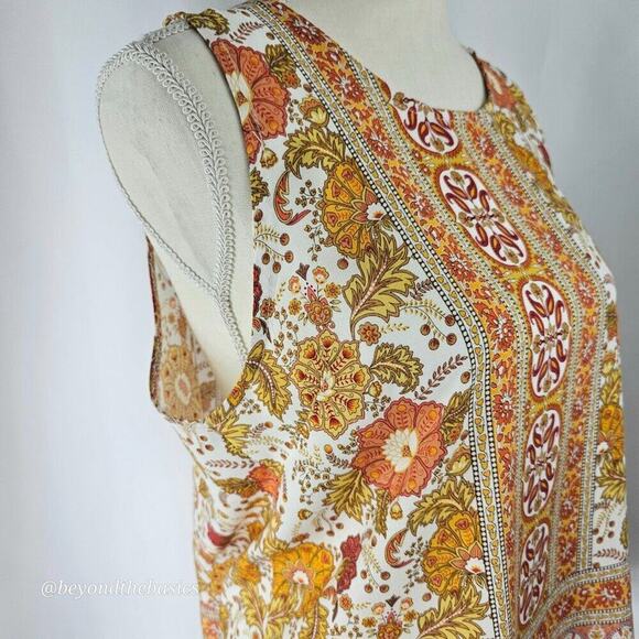 Soiree Women's Floral Paisley Print Sleeveless Button Back Top Size Small NWT - Picture 5 of 13